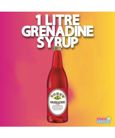 Zippy Sweets - Grenadine Syrup 1 Litre Bottle - Perfect for Creating Tasty Drinks Comes with 4-Piece Measuring Spoon Set for Precise Grenadine Mixing - Shirley Temple Singapore Sling - Buy Online on GoSupps.com