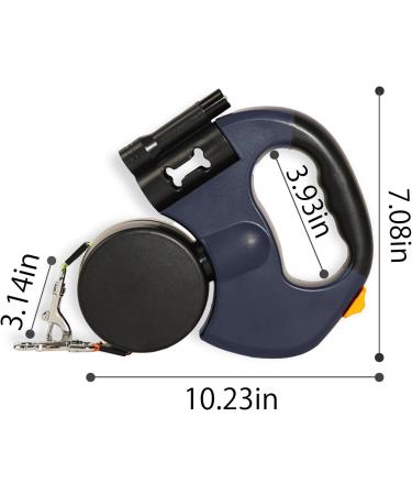 ROUDJER Double Headed Retractable Dog Leash with LED Lights and Waste Bag Dispenser 360 Tangle-Free 10FT Heavy Duty Reflective Dog Leash for Small Dogs or Cats up to 18 lbs (Black) - Buy Online on GoSupps.com