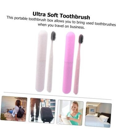 HOMSFOU 2pcs Wooden Toothbrush Set - Eco-Friendly Travel Toothbrush & Toothpaste Assorted Colors - Buy Online on GoSupps.com