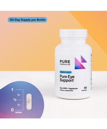 PureFormulas Pure Eye Support | Lutein and Zeaxanthin Supplement - 90 Vegetarian Capsules 90 Count (Pack of 1) - Buy Online on GoSupps.com