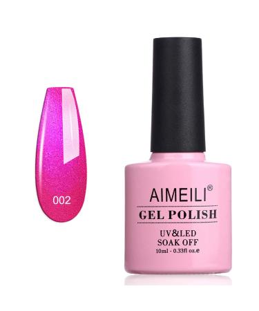 AIMEILI Gel Nail Polish No Wipe Top and Base Coat Set with Hot Pink Color - Buy Online on GoSupps.com