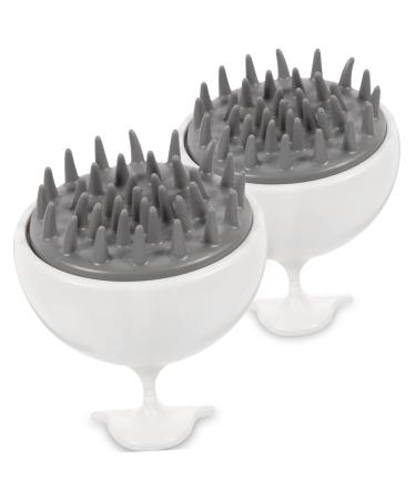 Beatifufu 2 pieces Shampoo Massage brush Massage accessories practical scaling peeling head accessories travel scalms of massage accessories wear -resistant scalp peeling scalp 9.5x8.4x8.1cm gray
