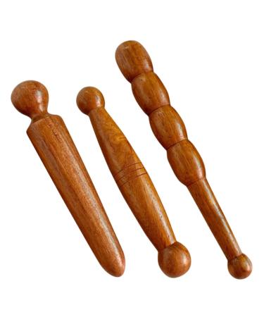 Healeved 3st foot massage device trigger point stick massage devices guasha wooden stick massage tab made of wood thailand massage tools massage tab for back stock tool round head red pear china