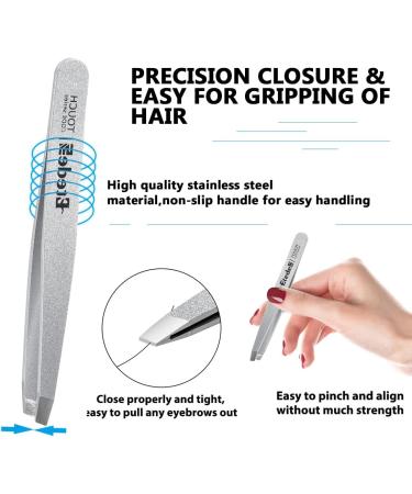 3-in-1 Precise Eyebrow Tweezers Set with Shiny Silver Finish for Women - Slant & Pointed Tweezers, Eyebrow Razor - Buy Online on GoSupps.com