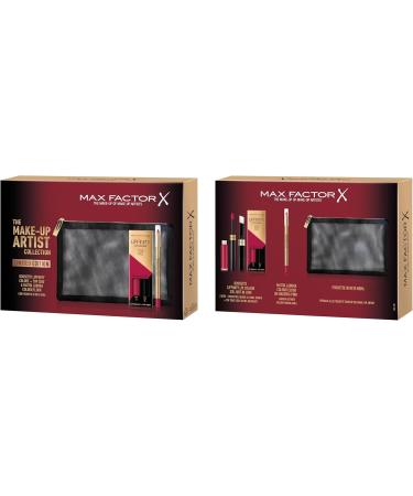 Max Factor Max Factor The Make-Up Artist Collection Gift Set: Black mesh pouch with Lipfinity 2-Phase Liquid Lipstick + Gloss Top Coat 335 Just In Love and Elixir Color Lip Pencil 50