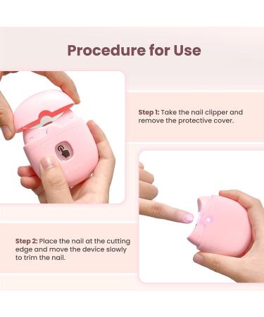 Electric Nail Clipper Electric Nail Trimmer Suitable for Children Adults and Elderly Automatic Nail Clipper with 2 Adjustable Speeds Nail Clippers with LED Light and Chip Storage Box Zjd-pink01 - Buy Online on GoSupps.com