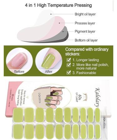 Kalolary Gel Nail Polish Strips Nail Gel Art Sticker Waterproof Full Nail Wraps Decal Sets with Scissors Nail File and Stick for Women Girls Nail Art Decor (UV/LED Lamp Required)-6 - Buy Online on GoSupps.com