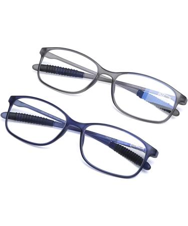 DOOViC Blue Light Filter Computer Reading Glasses for Unisex TR259-C | Available in 9 Colors | Blue+Grey 2.0x Magnification - Buy Online on GoSupps.com