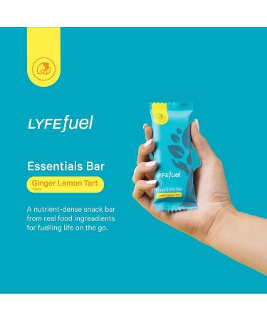 LyfeFuel Vegan Nutrition Bar - High Fiber, Low Sugar, 21 Vitamins & Minerals - Ginger Lemon Tart Flavor - Box of 10 - Buy Online on GoSupps.com