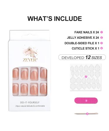 Shop White Press on Nails - Short Square French Acrylic Gel Nail Kit | 24Pcs Fashion Design for Perfect Nail Art - Buy Online on GoSupps.com