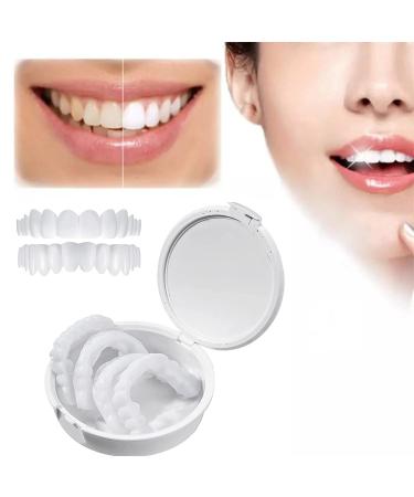 WTTFC cosmetic teeth 1 pair of upper lower teeth veneers whitening snap on teeth cosmetics dentures instant perfect smile false teeth prostheses immediate veneers born teeth cosmetic veneer