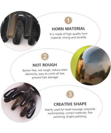 SESESFOUFU 1STK OCTOPUS Massage Comb - Natural Yak Horn Handicraft Tool for Scalp & Hair Care | Portable Massage Comb - Buy Online on GoSupps.com