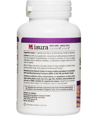 Natural Factors Stress-Relax Pure Saffron Extract - 60 Vegetarian Capsules for Stress Relief - Buy Online on GoSupps.com