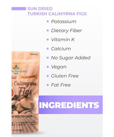 Healthy Plus Foods 10oz Sun Dried Figs - Resealable Bag, No Sugar Added - Buy Online on GoSupps.com