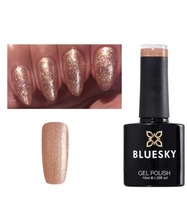 Bluesky Gel Nail Polish ROSE GOLD GLITTER Sparkle Nail Exclusive Christmas Color (Requires Drying under LED/UV Lamp)