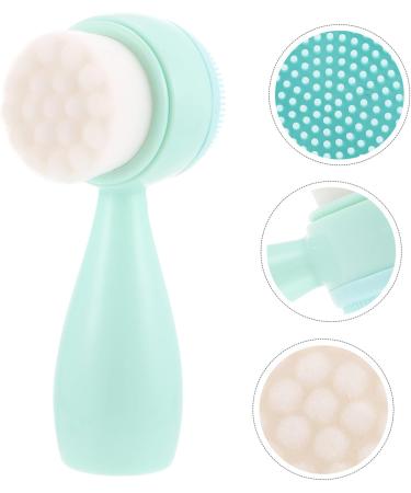 Housoutil Silicone Face Face Wash Silicone Facial Cleansing Brush Cleansing Facial Body Brush Home Accessory Face Cleaners Handle Silica Gel Pores 12x4.5cm Green - Buy Online on GoSupps.com
