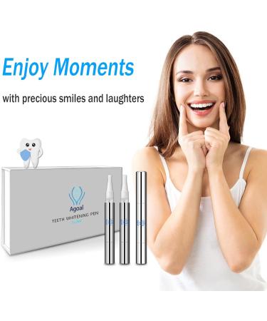 Stain| AGOAL Teeth Whitening Pen 3 Pack | Non-Sensitive Gel for 50+ Uses | Natural Formula to Remove Stains from Smoking and Coffee - Buy Online on GoSupps.com