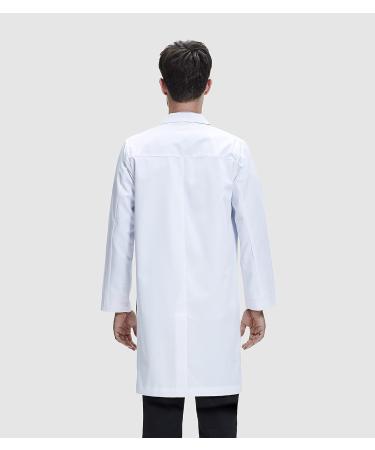 Dr. James Men's Lab Coat with Smartphone and Tablet Pockets - White, Size Medium (40 Inch) - Buy Online on GoSupps.com