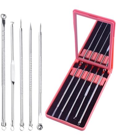 Healifty Removal Needle 2 Sets of 5pcs Needles Facial Blackhead Cleansing Tool with Storage Case Inner Mirror 1 count (Pack of 1) Silverx2pcs - Buy Online on GoSupps.com