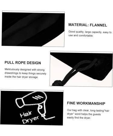Mikinona 3 Pcs Hair Dryer Storage Bag Hair Straightener Bag Travel Hair Blow Bag Hair Dryer Bag Black Flannel - Buy Online on GoSupps.com