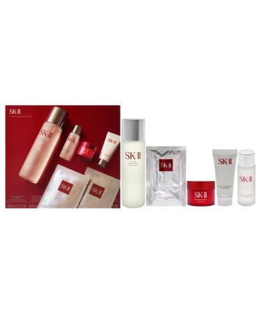 SK-II Pitera 6-Piece Set (Cleanser 0.57 Oz + Lotion 1 Oz + Essence 7.7 Oz + Skinpower Cream 0.49 Oz + 2 Facial Masks)