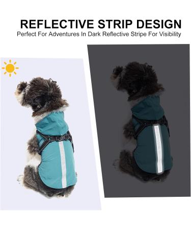 Shop Petcute Dog Rain Jacket - Waterproof Windproof Adjustable with Hood - Reflective Stripes for Small to Large Dogs | 3XL Blue - Buy Online on GoSupps.com