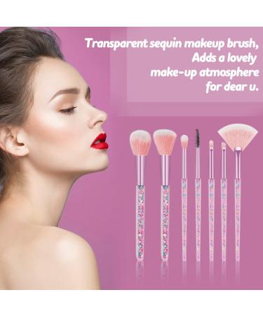 Glitter Acrylic Handle Makeup Brush Set for Women - Powder, Blush, Eyeshadow - Buy Online on GoSupps.com
