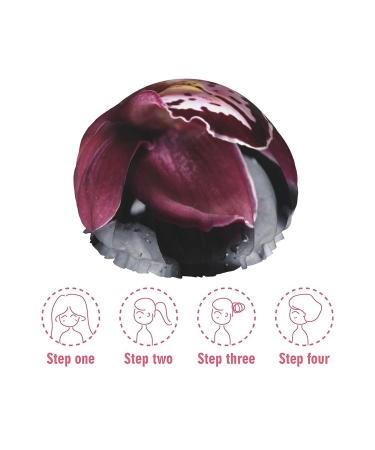Flower Pebble Printed Waterproof Shower Cap for Women - Fits All Head Sizes and Hair Textures - Buy Online on GoSupps.com