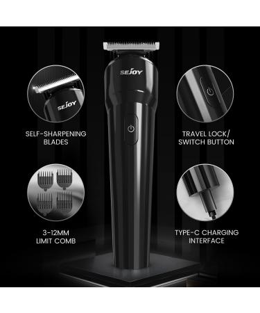 Sejoy Body Hair Trimmer Clipper for Men Cordless Barber Clippers Electric Hair Trimmer Beard Trimmer with Travel Lock Waterproof 90 Min Battery Life USB Rechargeable Black Hair Clippers - Buy Online on GoSupps.com