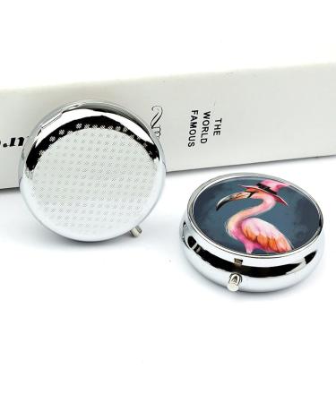 Portable 3 Compartment Pill Box - Halloween Flamingo Witch Hat Travel Medicine Organizer for Purse & Pocket - Buy Online on GoSupps.com