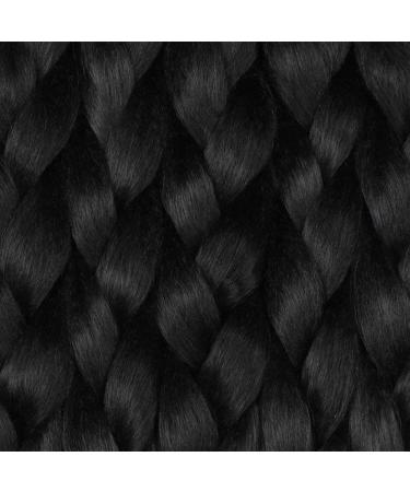 SEGO 5 Packs 24 Inch Braid Extensions - Crochet Afro Synthetic Hair in Dark Black | International Shipping - Buy Online on GoSupps.com