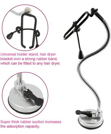 Qyebavge 360 Freely Rotation Hair Dryer Holder Hands-Free Removable Suction Cup Stand - Buy Online on GoSupps.com