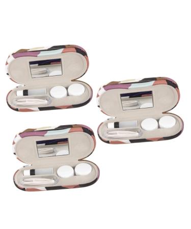 Solustre 3 sets glasses case with a double use of travel glass organizer container Clipper protection jaw trainer double-layer glasses container flocking cloth