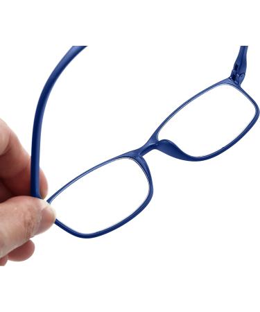 PROFLEX BluOptix Blue Light Blocking Computer Reading Glasses - Lightweight, Flexible, Scratch-Resistant, Unisex - Available in Various Dioptres - Blue 2.0 - Buy Online on GoSupps.com