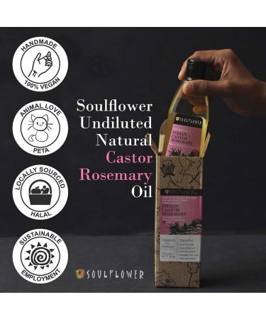 Soulflower Castor Rosemary Hair Scalp Oil Pack - Hydrate & Nourish | 100% Pure Natural Organic - No Mineral Oil | 2 Bottles x 13.4 fl.oz - Buy Online on GoSupps.com