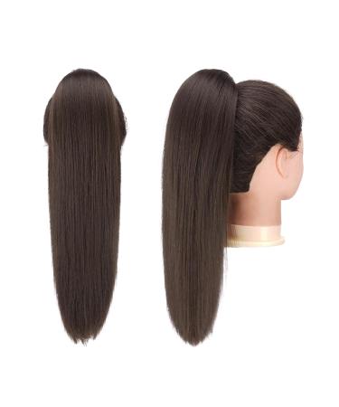 Fine Horseplay Extensions - Synthetic Drawstring Ponytail 40 cm Brown Hair Extensions for Women | Long Straight Braid & Smooth Finish - Buy Online on GoSupps.com