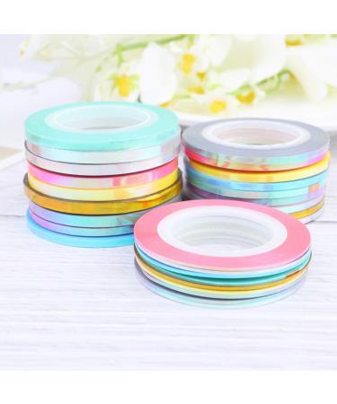 Buy Healifty 27-Piece Nail Art Sticker Set - Whiteboard Tape Lines Gold & Silver Adhesive Nail Strips - Perfect for Creative Nail Art Designs | International Shipping Available - Buy Online on GoSupps.com