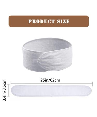 Shop 2-Piece Adjustable Hair Band Set - Spa & Makeup Headbands for Sports Yoga & More | Velcro Fastener | White - Buy Online on GoSupps.com
