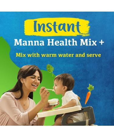 Manna Health Mix Instant 200g Spinach Carrot Dal with Milk Travel Friendly (Mix with Water/Milk and Serve) - Buy Online on GoSupps.com