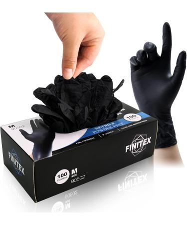 Finitex Black Nitrile Disposable Medical Exam Gloves - Case of 1000 (Medium, 6mil, Powder-Free, Latex-Free) - Pack of 100 - Buy Online on GoSupps.com