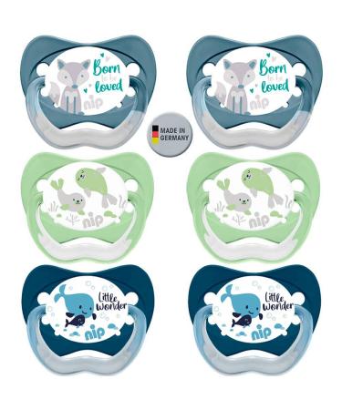 NIP Economy Set Natural Latex Pacifier Size 3 (18-32 Mo.) Latex 6-Pack Boys Latex made in Germany BPA free - Buy Online on GoSupps.com