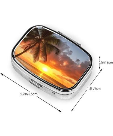 Sunset Hawaiian Palm Tree Pill Box | Portable Travel Medicine Organizer - Buy Online on GoSupps.com