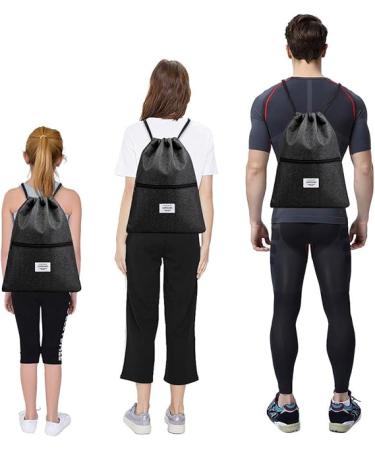 Livacasa Waterproof Gym Bag with Zipper Pocket | Versatile Sports Backpack for Men & Women - Adjustable Tunnel Design - 42x30cm - BLACK - Buy Online on GoSupps.com