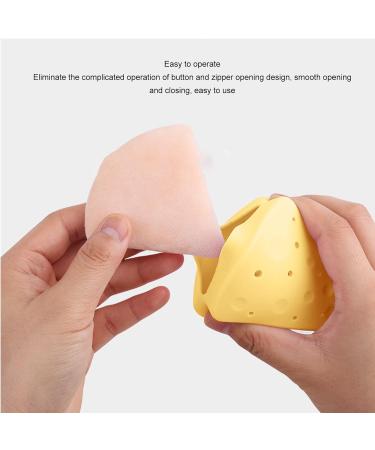 Triangle Powder Puff Storage Box | Portable Silicone Makeup Sponge Holder | Breathable Double-Sided Travel Bag (Yellow - Buy Online on GoSupps.com