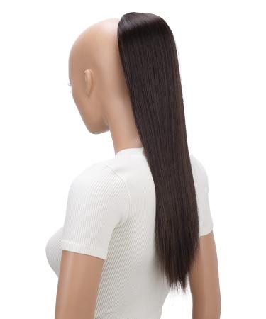 CAISHA 22" Hairpiece Ponytail Extension Heat-Resistant Synthetic Fiber Straigth Chocolate Brown PH504 chocolate brown #4 PH504