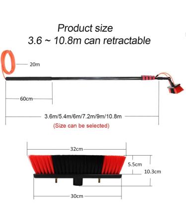 Gguwug Window Cleaning Poles Waterfed Telespole Window Cleaning | 35cm Brush Head & Squeegee | Aluminum Alloy 9M/30ft Telesrod Extension Washing Brush System professional window cleaning kit - Buy Online on GoSupps.com