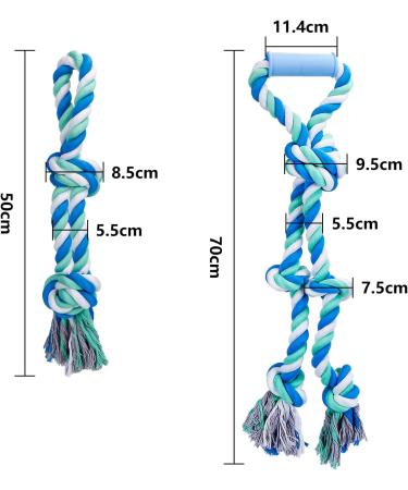 Nobleza Dog Toys Rope for Large Dogs - Durable Interactive Chew Toys for Aggressive Chewers 70cm & 50cm Robust 7-Knot Design for Medium & Big Dogs - Buy Online on GoSupps.com