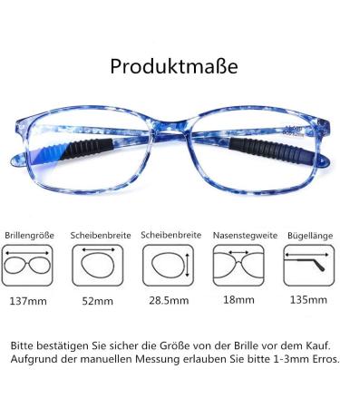 DOOViC Blue Light Filter Reading Glasses for Unisex TR259-C | 9 Colors Available | C7 Blue Tortoiseshell 2.5x - Shop Internationally! - Buy Online on GoSupps.com
