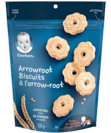 Gerber Arrowroot Biscuits Toddler Snacks 155-Gram Arrowroot 155 Gram