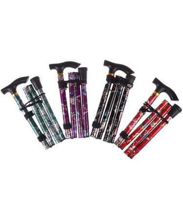 SilteD Walking Stick Trekking Poles Walking Stick Adjustable Travel Five-Section Patterned Non Slip Crutch Cane Folding Walking Stick Sturdy Printed Outdoor Sport Hik - Buy Online on GoSupps.com